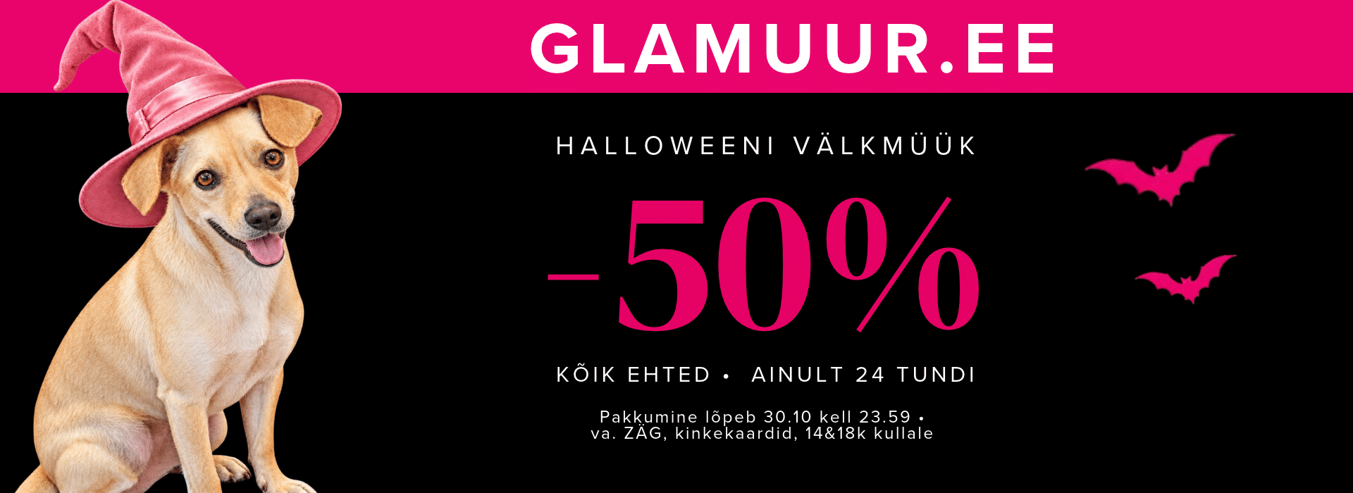Halloweeni välkmüük –50%. Välja arvatud ZÄG.